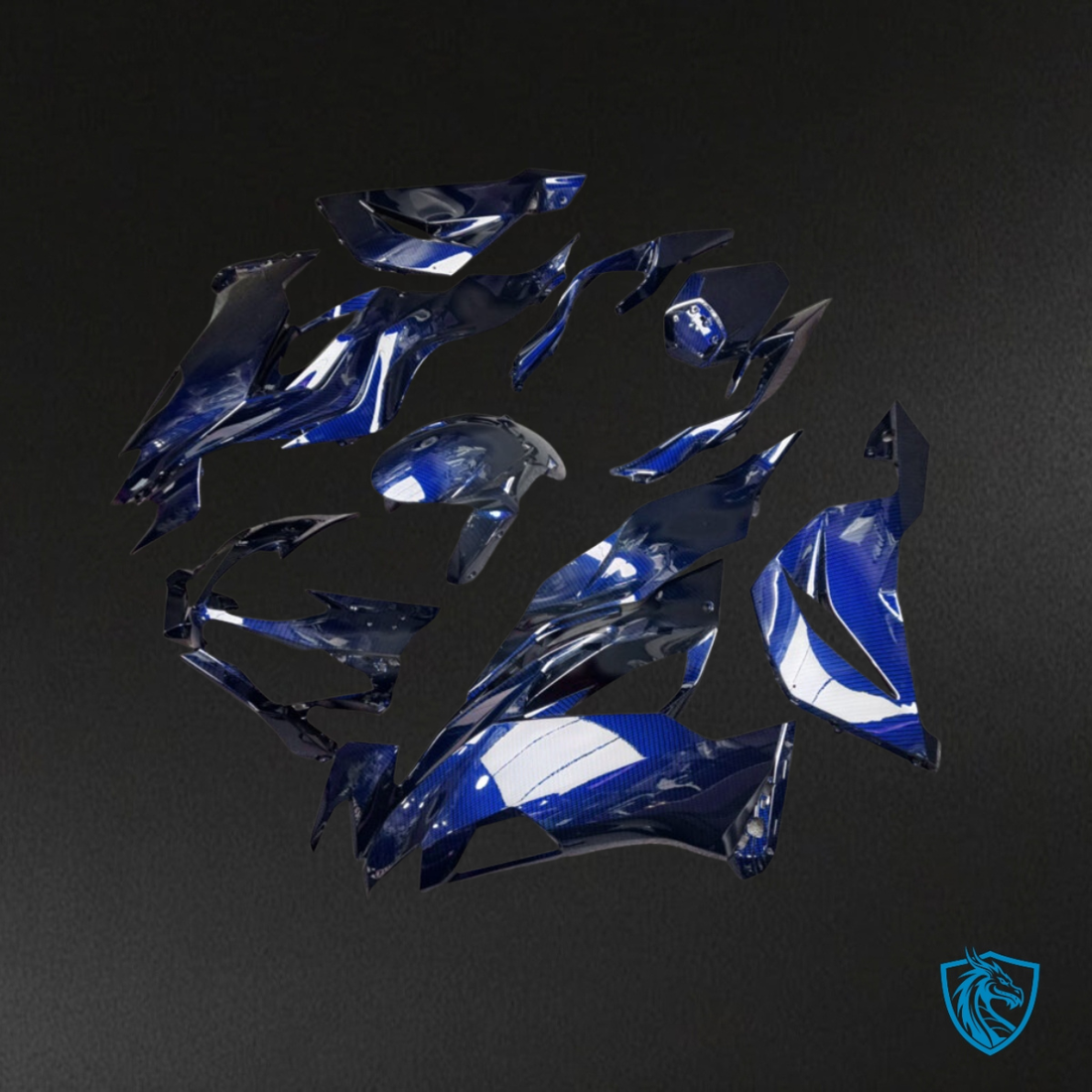 Kawasaki ZX6R (2019-2023) Gloss Blue Carbon Fiber - MERGEment Motorcycle Fairings Kit