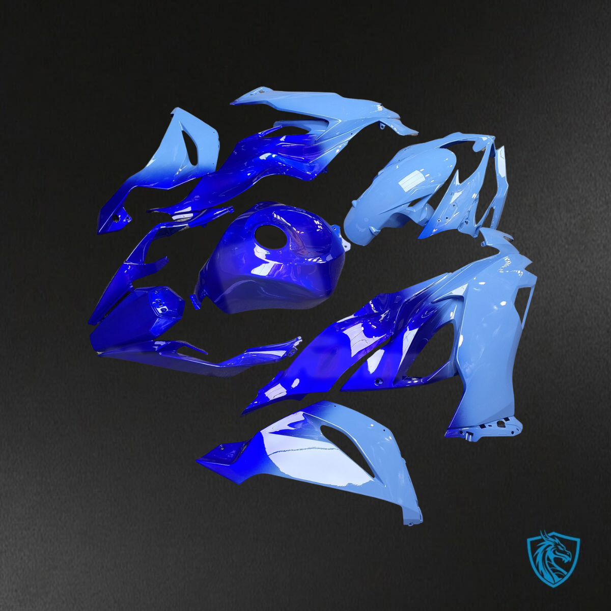 Kawasaki ZX6R (2019-2023) Gloss Blue Gradient - Custom ABS Fairing Kit