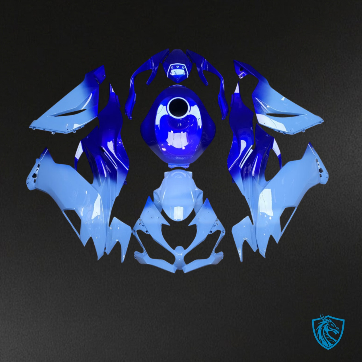Kawasaki ZX6R (2019-2023) Gloss Blue Fairings Kit - Aftermarket ABS Bodywork