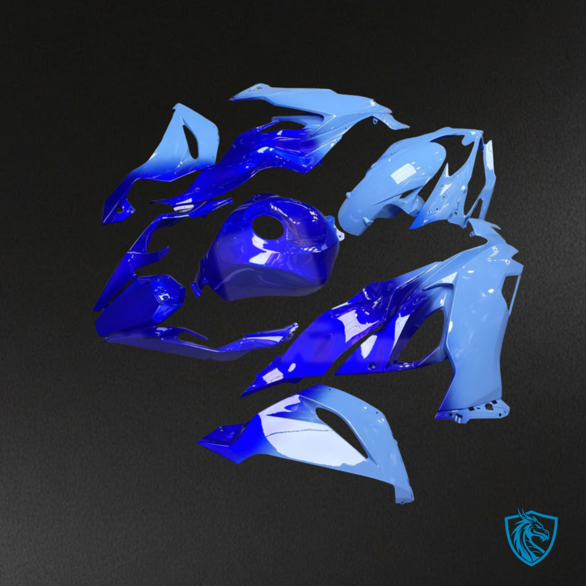 Kawasaki ZX6R (2019-2023) Gloss Blue Gradient - MERGEment Motorcycle Fairings Kit