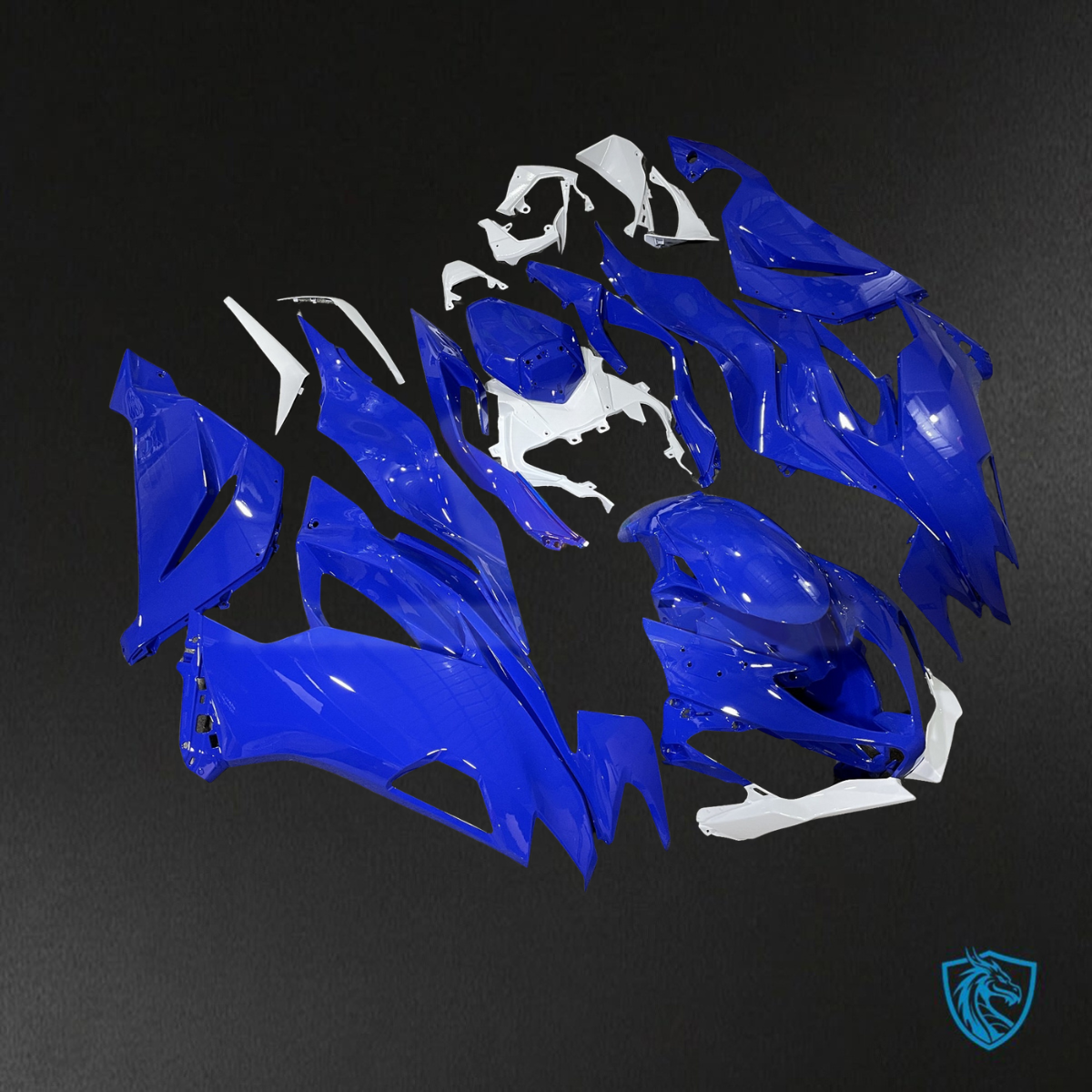 Kawasaki ZX6R (2019-2023) Gloss Blue & White ABS Bodywork - Fairings Kit