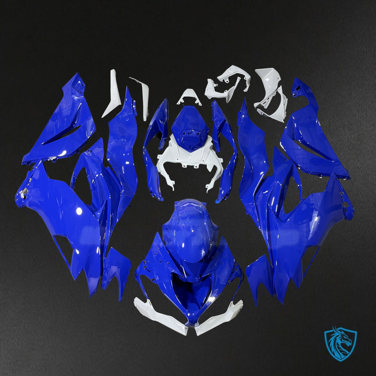 Kawasaki ZX6R (2019-2023) Gloss Blue & White ABS Bodywork - Fairings Kit