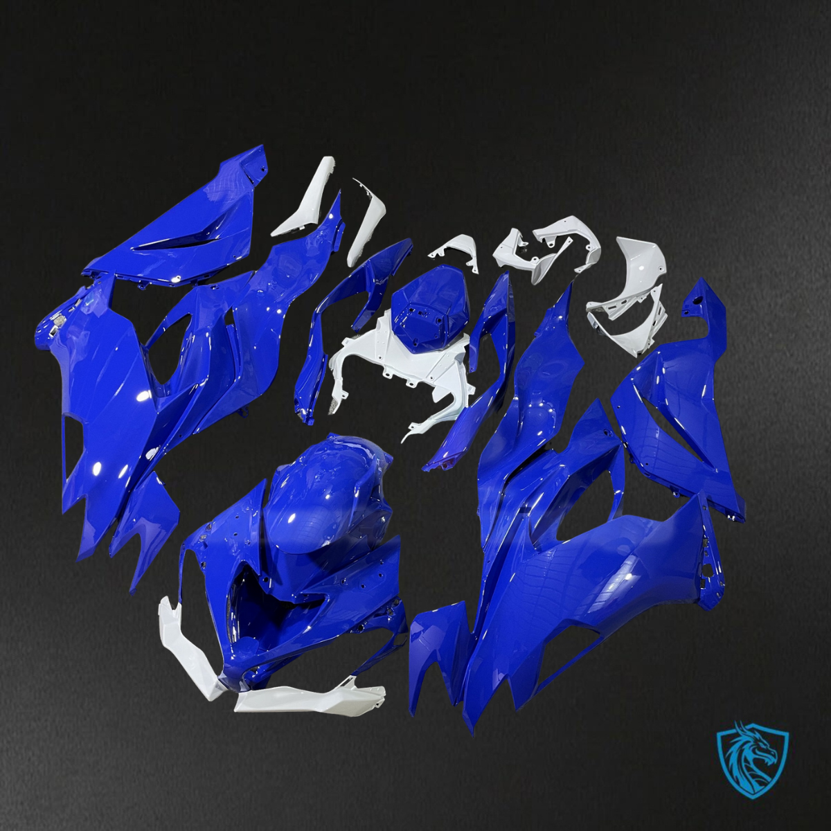 Kawasaki ZX6R (2019-2023) Gloss Blue & White ABS Bodywork - Fairings Kit