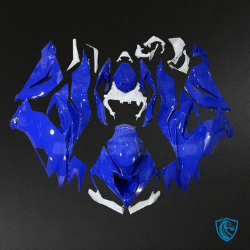 Kawasaki ZX6R (2019-2023) Gloss Blue & White - MERGEment Motorcycle Fairings Kit