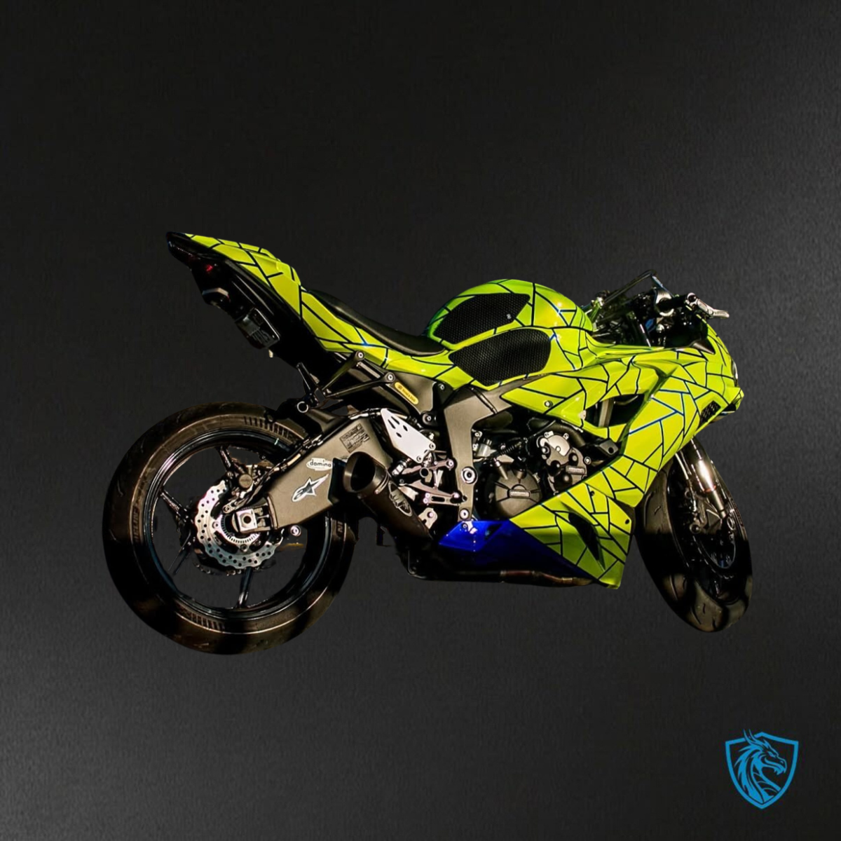 Kawasaki ZX6R (2019-2023) Gloss Blue & High Vis Yellow Split - Replacement Motorcycle Fairings Kit