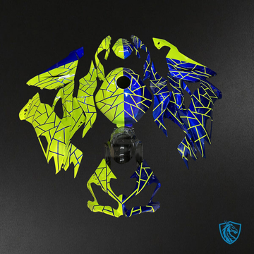 Kawasaki ZX6R (2019-2023) Gloss Blue & High Vis Yellow Split - Replacement Motorcycle Fairings Kit