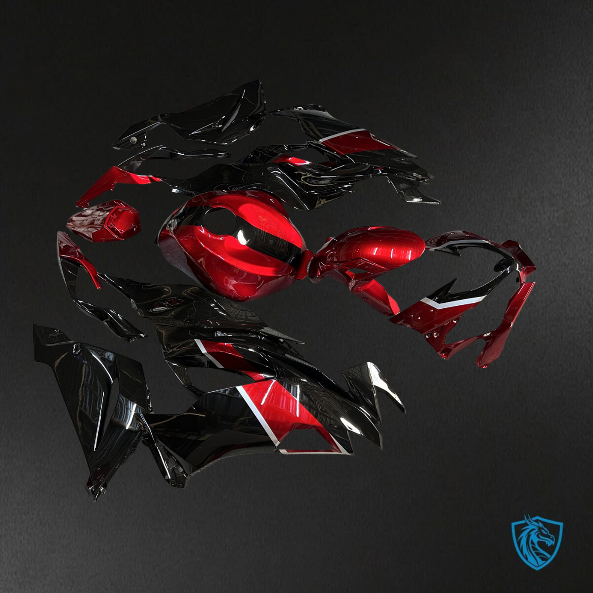 Kawasaki ZX6R (2019-2023) Gloss Candy Red & Black - Replacement Motorcycle Fairings Kit