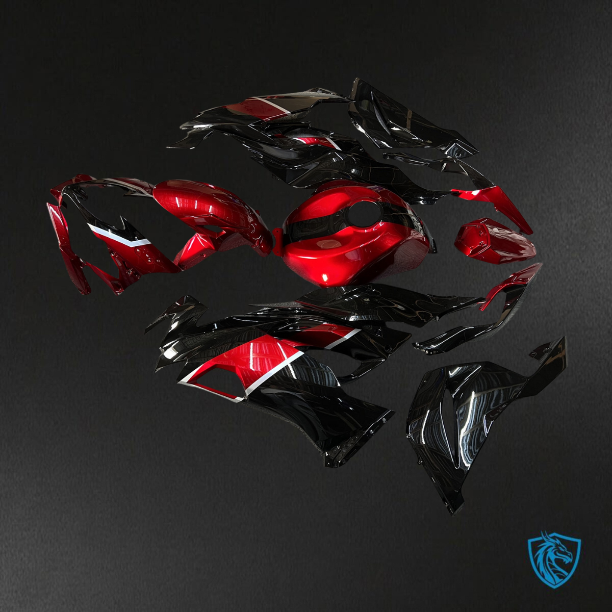 Kawasaki ZX6R (2019-2023) Gloss Candy Red & Black - Replacement Motorcycle Fairings Kit