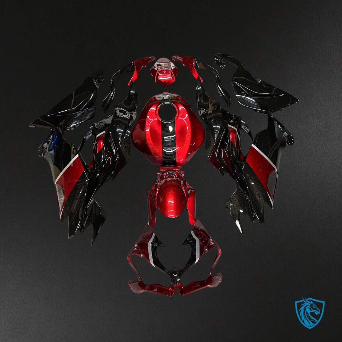 Kawasaki ZX6R (2019-2023) Gloss Candy Red & Black - Replacement Motorcycle Fairings Kit