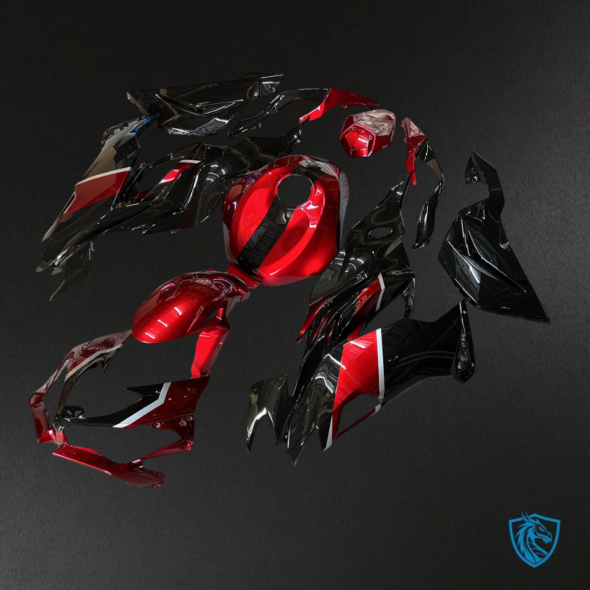 Kawasaki ZX6R (2019-2023) Gloss Candy Red & Black - Replacement Motorcycle Fairings Kit