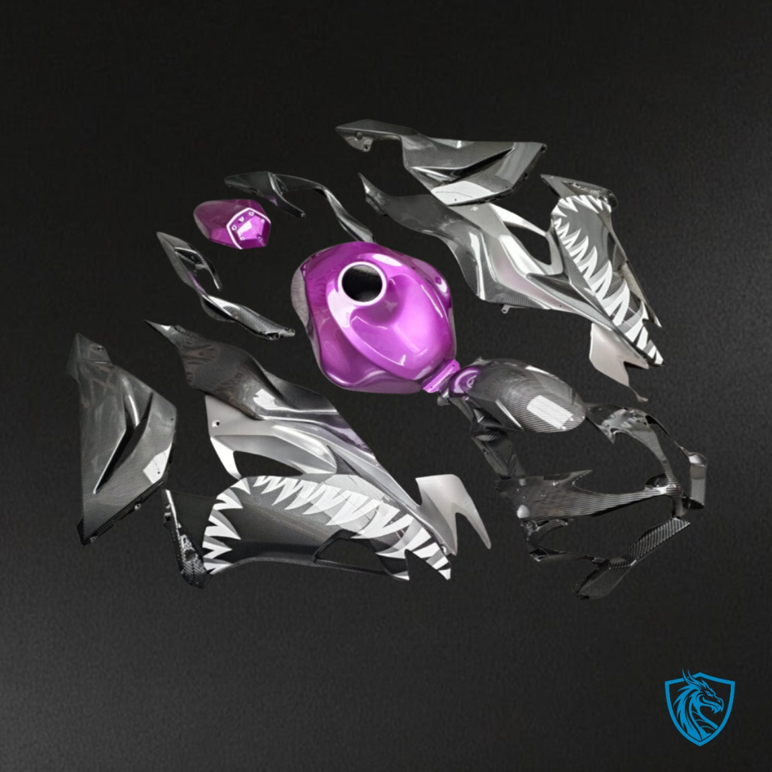 Kawasaki ZX6R (2019-2023) Gloss Purple Shark - MERGEment Motorcycle Fairings Kit