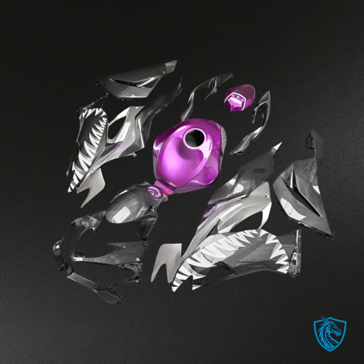 Kawasaki ZX6R (2019-2023) Gloss Purple Shark - MERGEment Motorcycle Fairings Kit