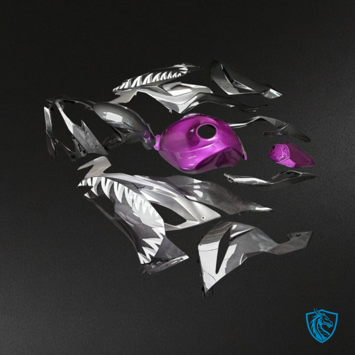 Kawasaki ZX6R (2019-2023) Gloss Purple Shark - MERGEment Motorcycle Fairings Kit