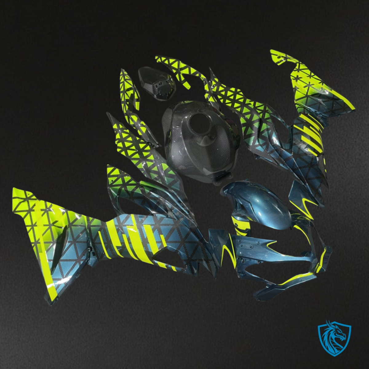 Kawasaki ZX6R (2019-2023) Light Blue & Yellow Fairing Kit - Aftermarket ABS Bodywork