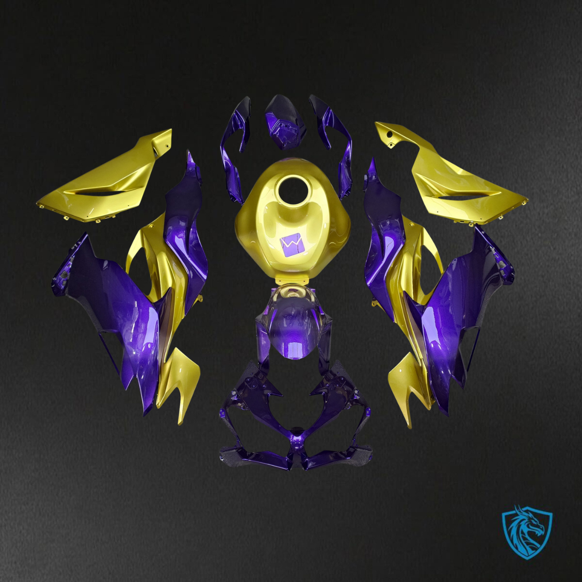 Kawasaki ZX6R (2019-2023) Gloss Purple & Gold - Replacement Motorcycle Fairings Kit