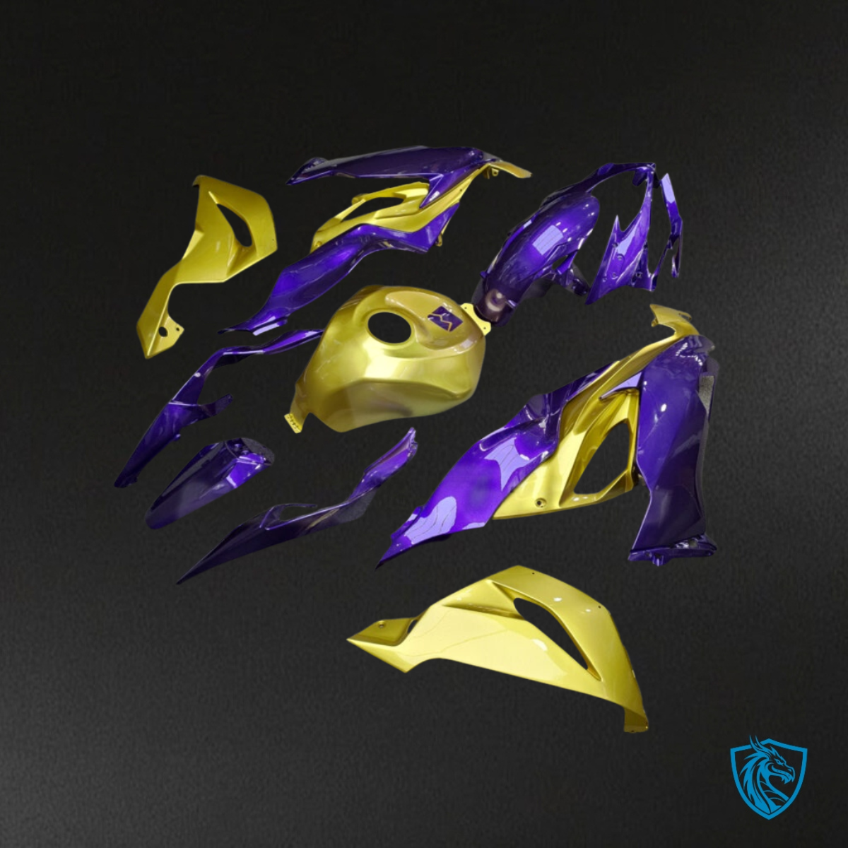 Kawasaki ZX6R (2019-2023) Gloss Purple & Gold Fairing Kit - Aftermarket ABS Bodywork