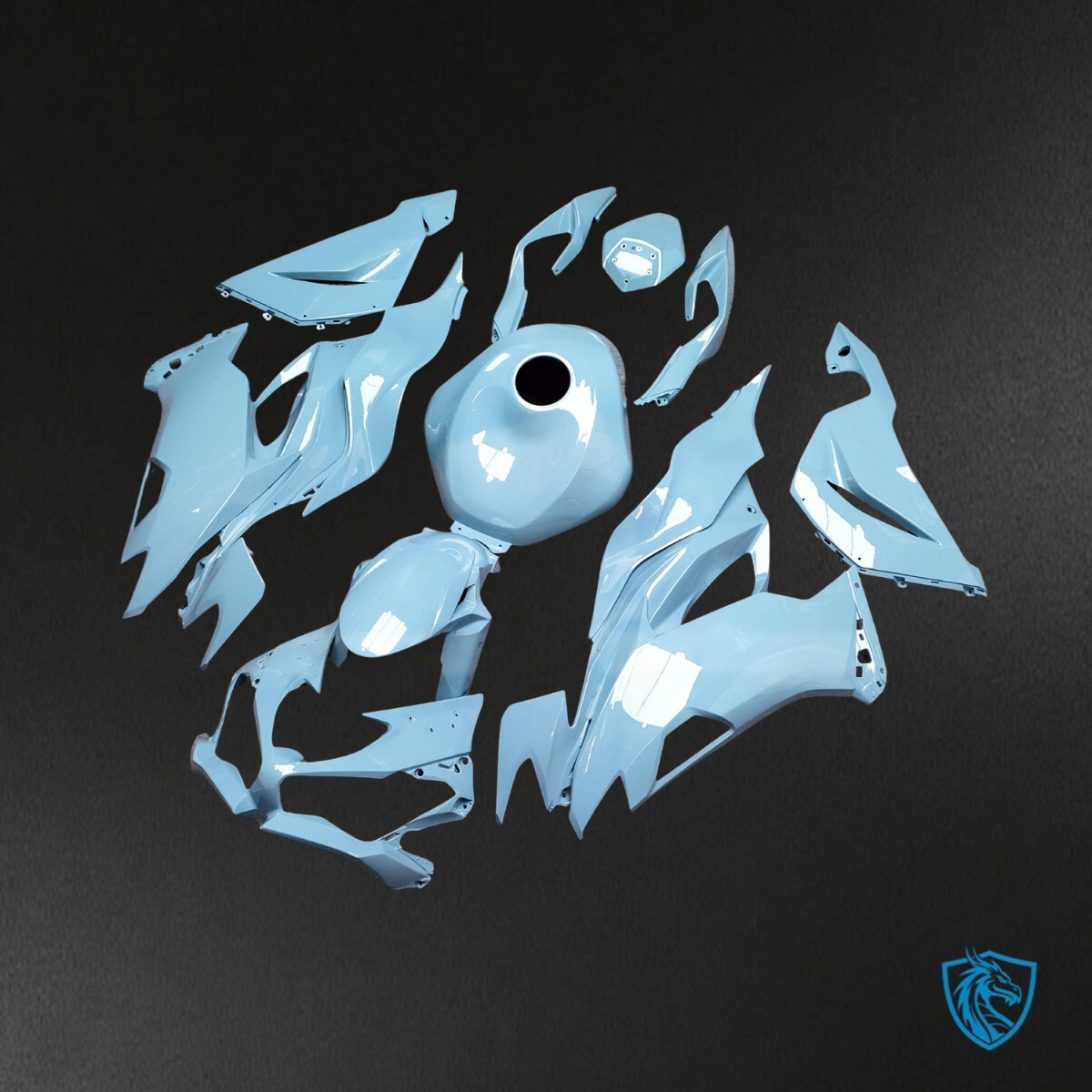 Kawasaki ZX6R (2019-2023) Gloss Light Blue - Replacement Motorcycle Fairings Kit