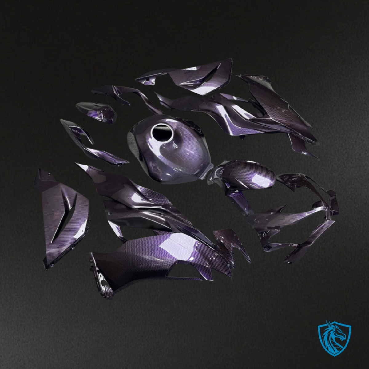 Kawasaki ZX6R (2019-2023) Gloss Light Purple & Blue Style Fairing Kit | ABS Bodywork