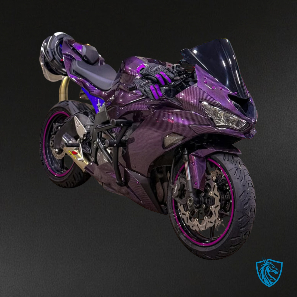 Kawasaki ZX6R (2019-2023) Gloss Light Purple & Blue Style Fairing Kit | ABS Bodywork