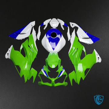 Kawasaki ZX6R (2019-2023) Gloss Green, White & Blue ABS Bodywork - Fairings Kit