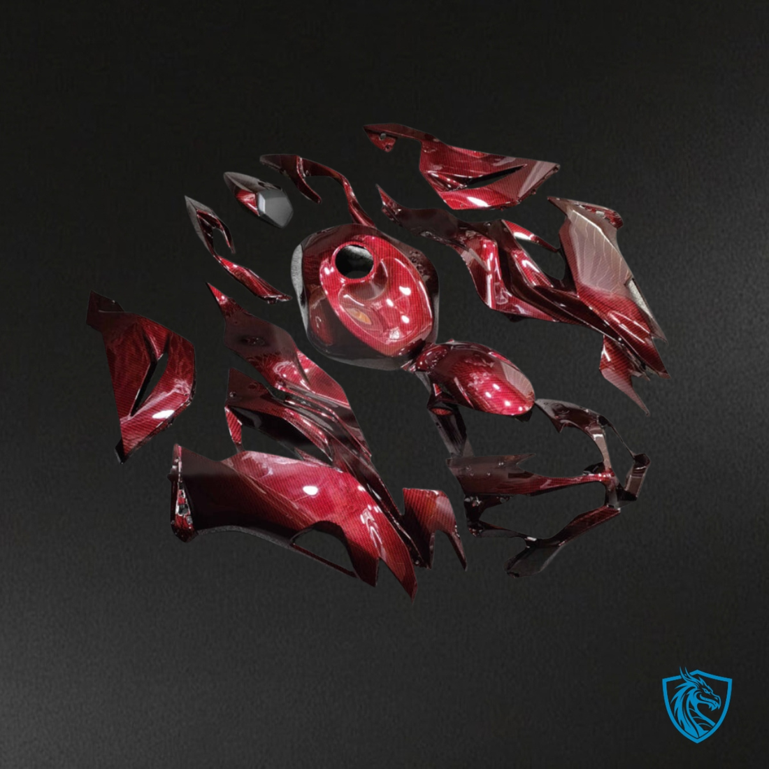 Kawasaki ZX6R (2019-2023) Gloss Dark Red Fairing Kit - Aftermarket ABS Bodywork