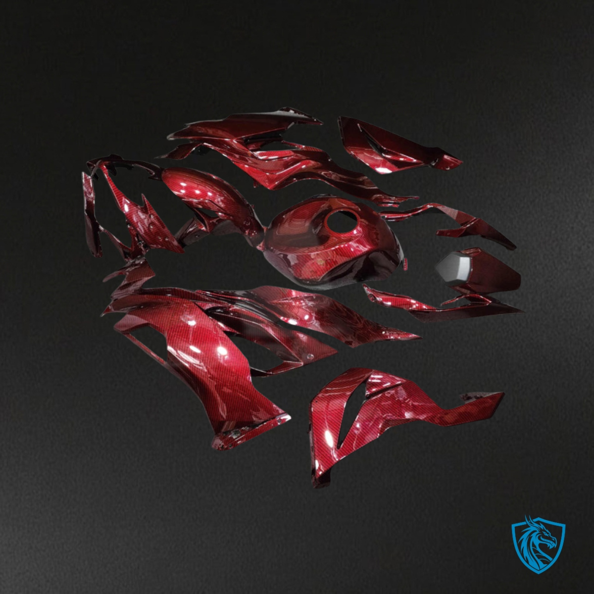 Kawasaki ZX6R (2019-2023) Gloss Dark Red Fairing Kit - Aftermarket ABS Bodywork