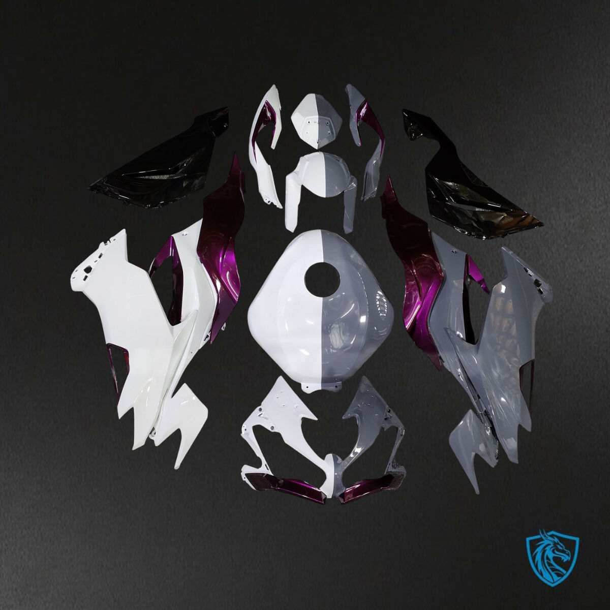 Kawasaki ZX6R (2019-2023) Gloss Nardo Gray, White & Purple - Replacement Motorcycle Fairings Kit