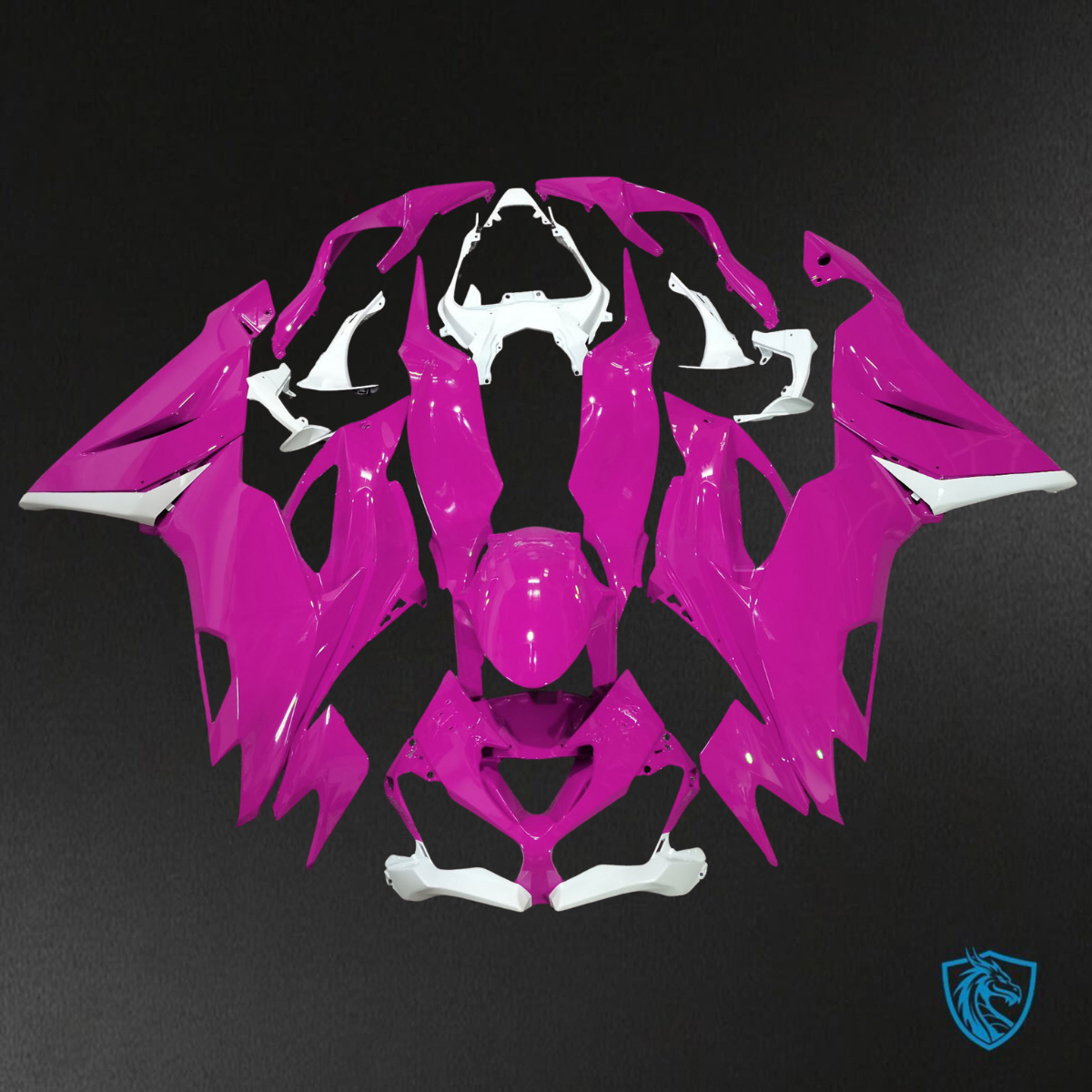 Kawasaki ZX6R (2019-2023) Gloss Pink & White - Custom ABS Fairing Kit