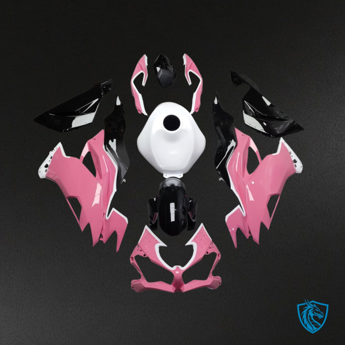 Kawasaki ZX6R (2019-2023) Gloss Pink, White & Black - Custom ABS Fairing Kit