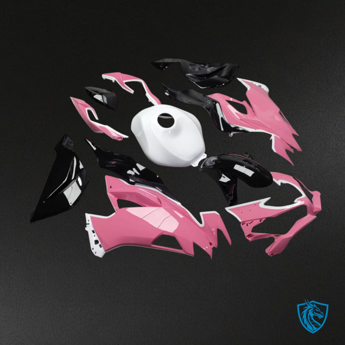 Kawasaki ZX6R (2019-2023) Gloss Pink, White & Black - Custom ABS Fairing Kit