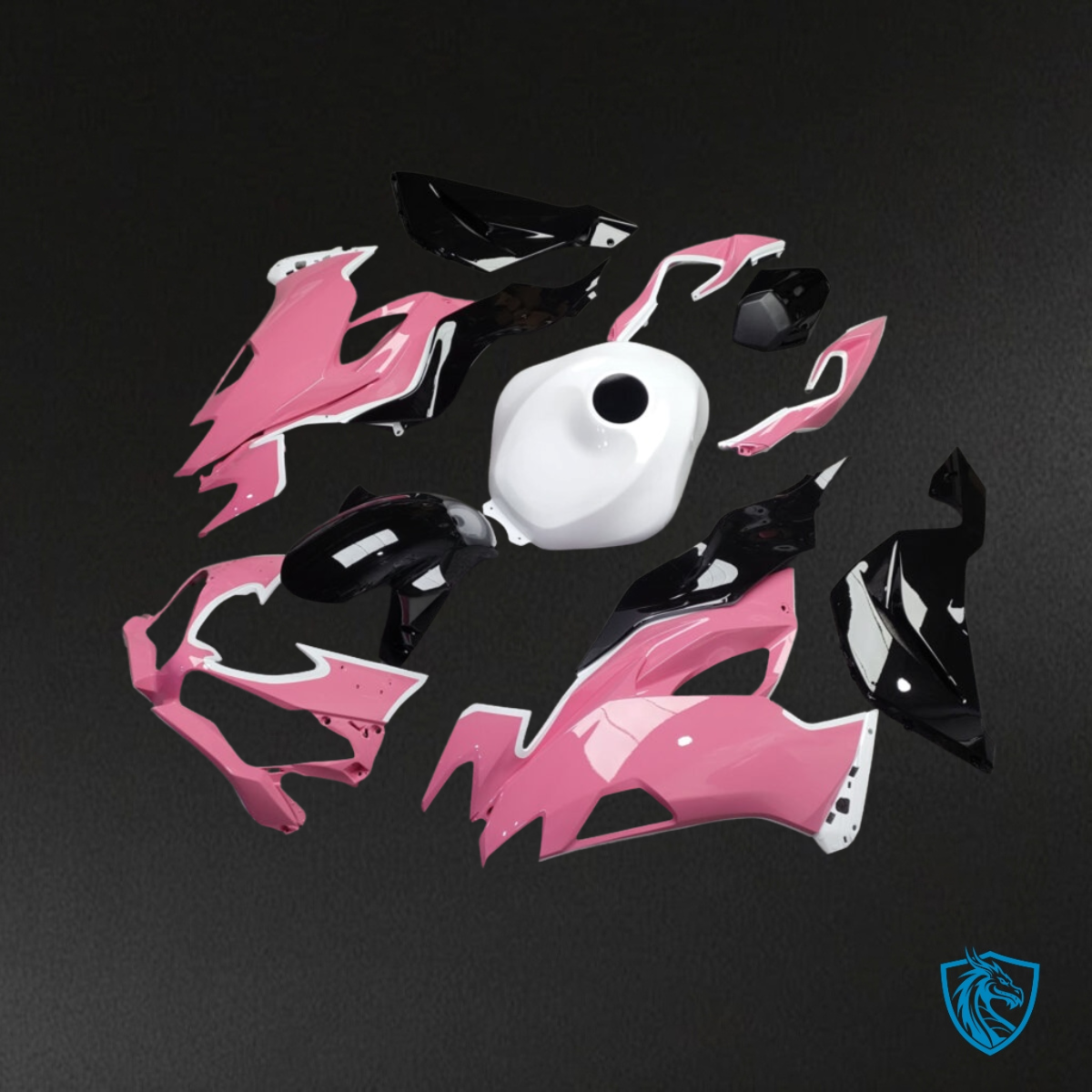 Kawasaki ZX6R (2019-2023) Gloss Pink, White & Black - Custom ABS Fairing Kit
