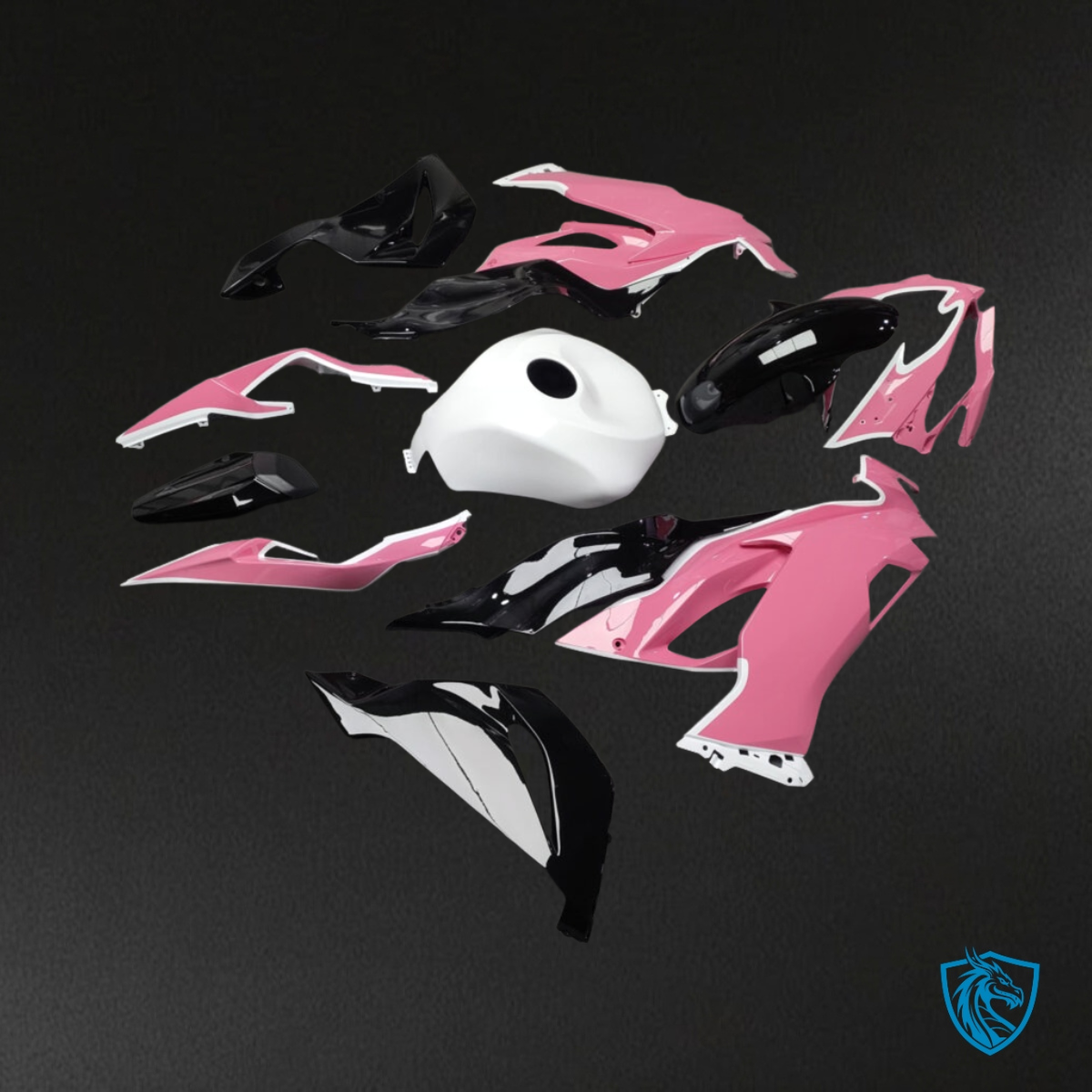 Kawasaki ZX6R (2019-2023) Gloss Pink, White & Black - Custom ABS Fairing Kit
