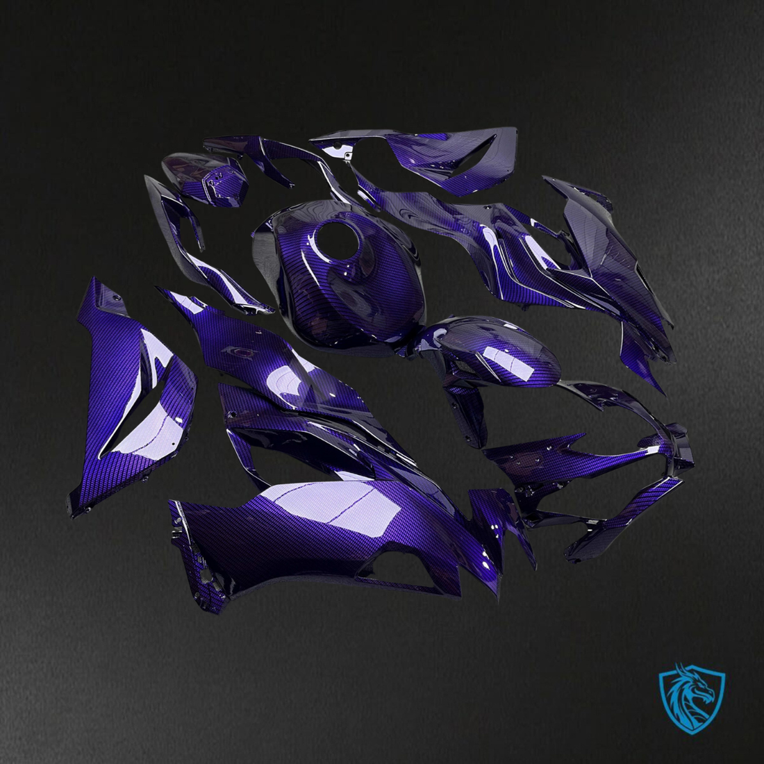 Kawasaki ZX6R (2019-2023) Gloss Purple Carbon Fiber - Replacement Motorcycle Fairings Kit