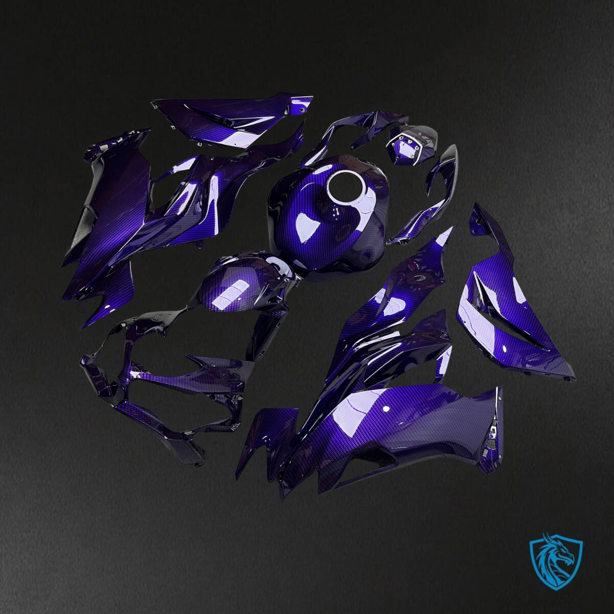 Kawasaki ZX6R (2019-2023) Gloss Purple Carbon Fiber - Replacement Motorcycle Fairings Kit