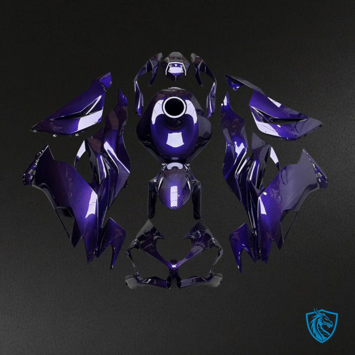 Kawasaki ZX6R (2019-2023) Gloss Purple Carbon Fairings Kit - Aftermarket ABS Bodywork