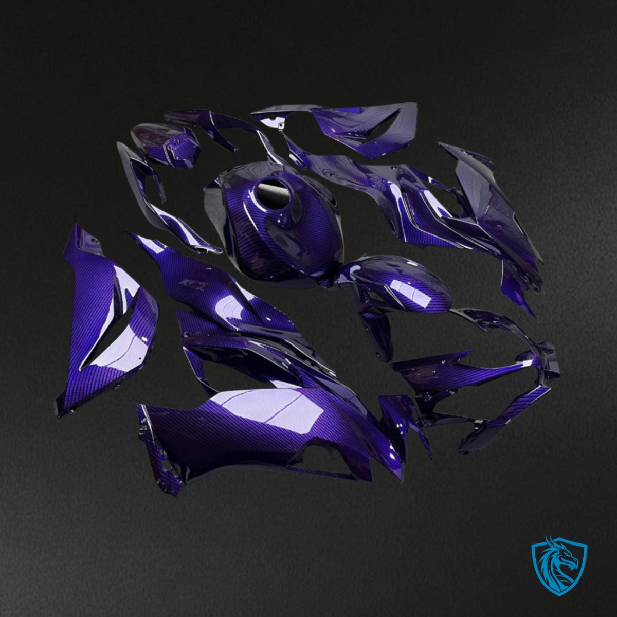 Kawasaki ZX6R (2019-2023) Gloss Purple Carbon Fairings Kit - Aftermarket ABS Bodywork
