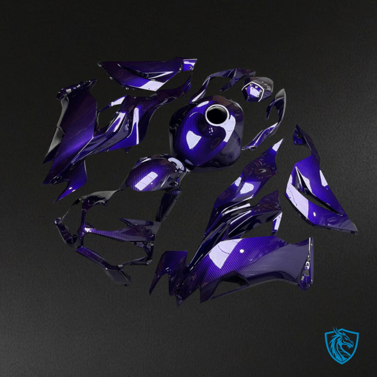 Kawasaki ZX6R (2019-2023) Gloss Purple Carbon Fairings Kit - Aftermarket ABS Bodywork