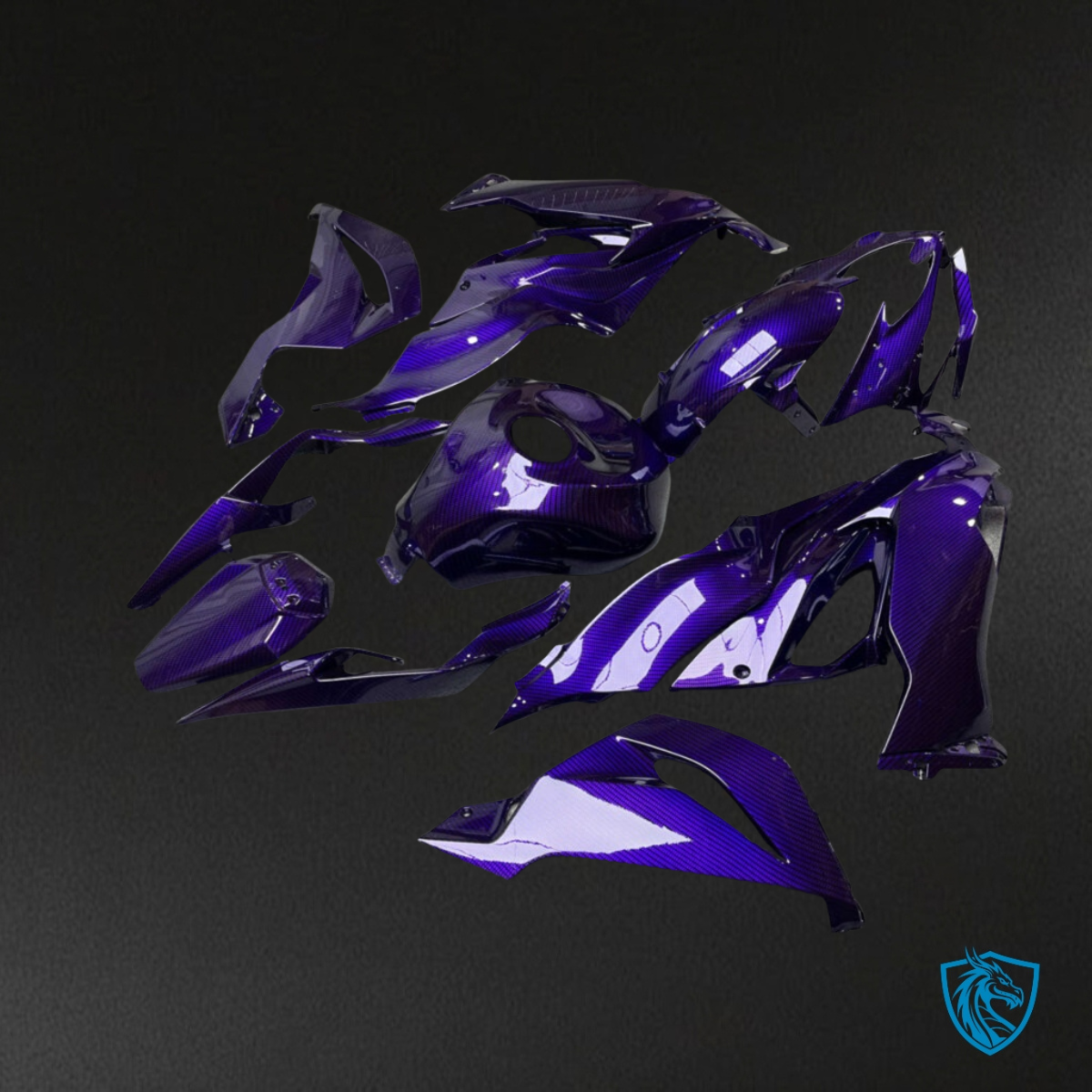 Kawasaki ZX6R (2019-2023) Gloss Purple Carbon Fairings Kit - Aftermarket ABS Bodywork