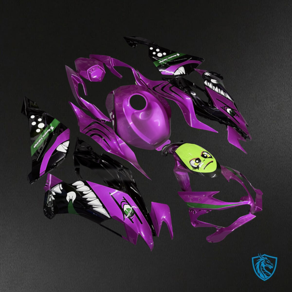 Kawasaki ZX6R (2019-2023) Gloss Purple Rossi Shark - Custom ABS Fairing Kit