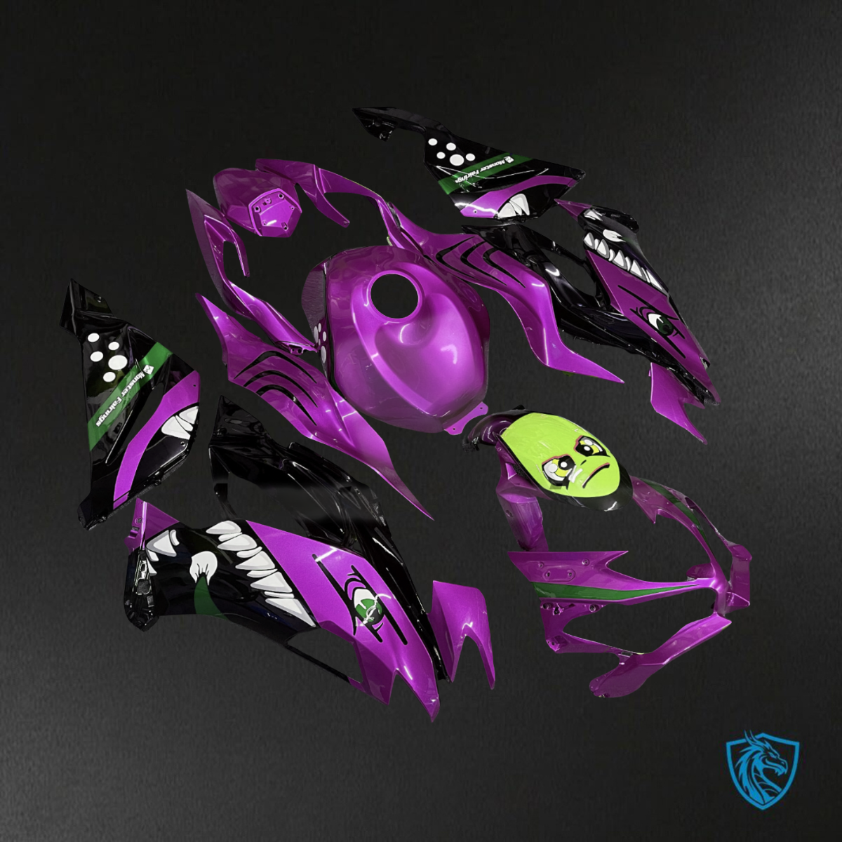 Kawasaki ZX6R (2019-2023) Gloss Purple Rossi Shark - Custom ABS Fairing Kit