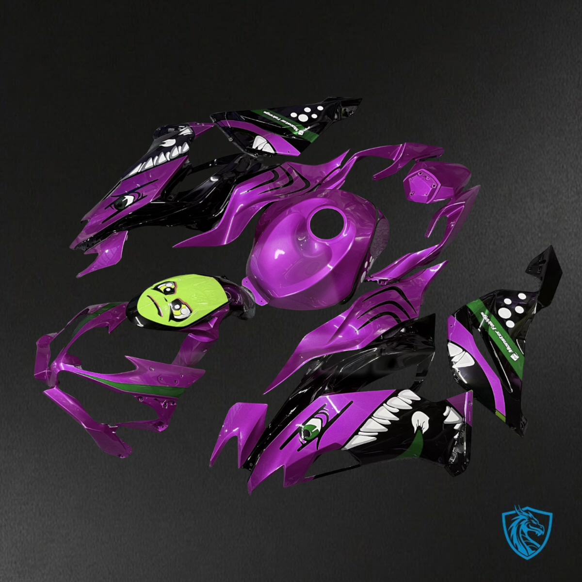 Kawasaki ZX6R (2019-2023) Gloss Purple Rossi Shark - Custom ABS Fairing Kit