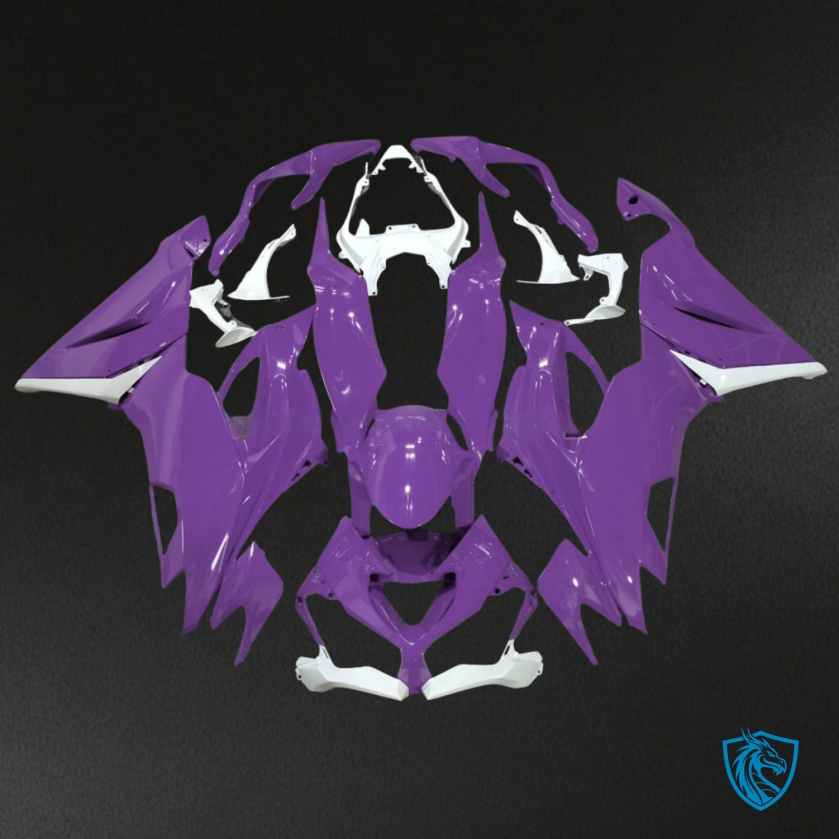 Kawasaki ZX6R (2019-2023) Gloss Purple & White Fairing Kit - Aftermarket ABS Bodywork