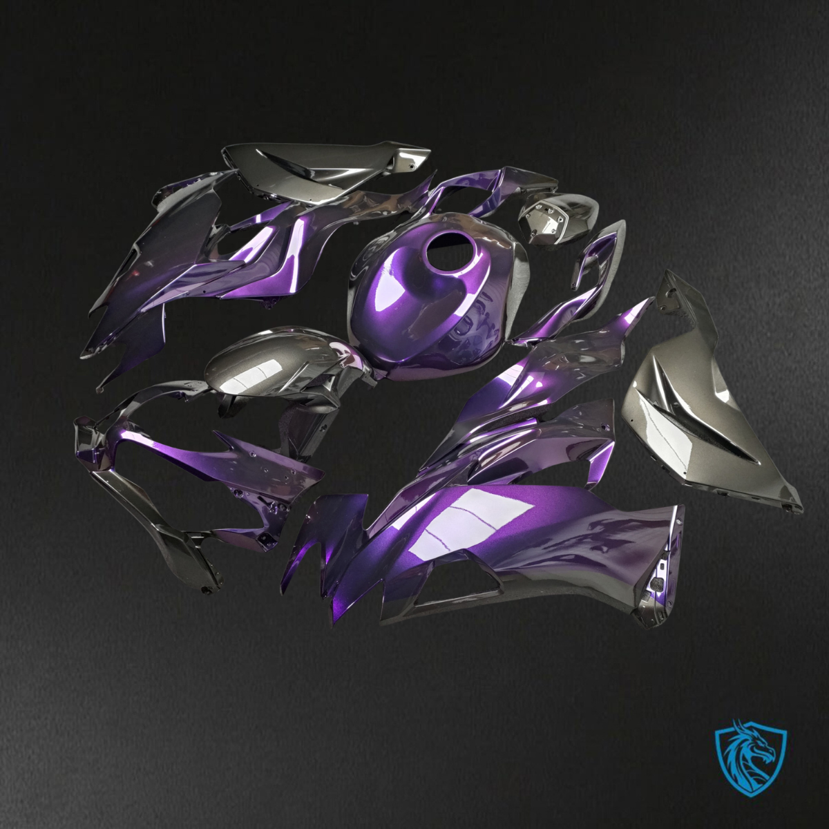 Kawasaki ZX6R (2019-2023) Gloss Purple & Black - Replacement Motorcycle Fairings Kit