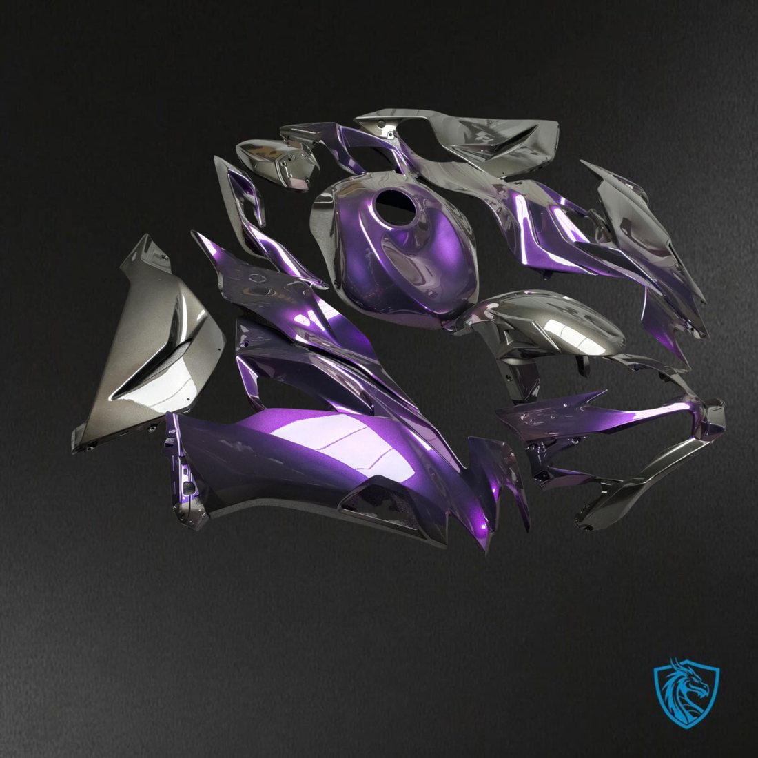 Kawasaki ZX6R (2019-2023) Gloss Purple & Black - Replacement Motorcycle Fairings Kit