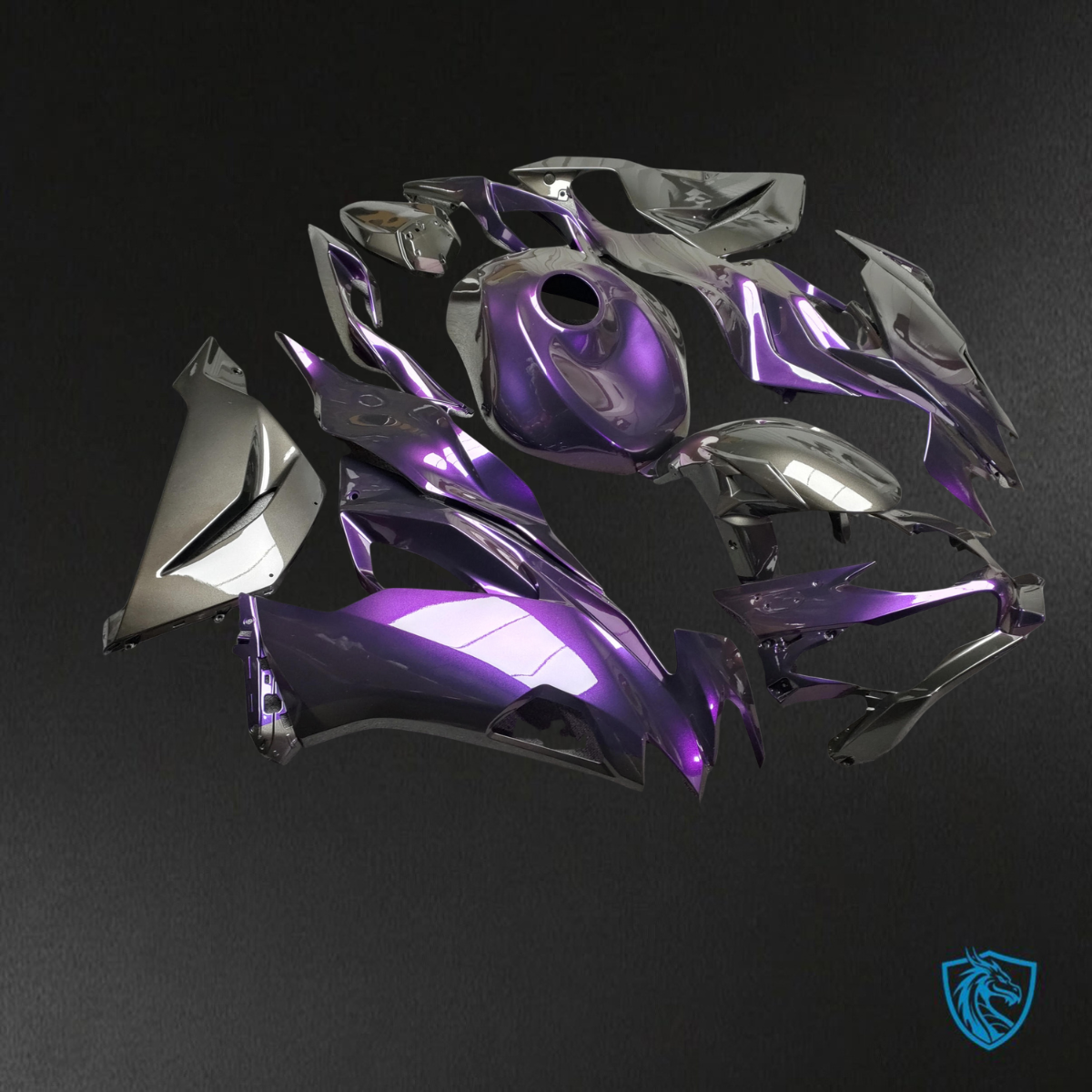 Kawasaki ZX6R (2019-2023) Gloss Purple & Black - Replacement Motorcycle Fairings Kit