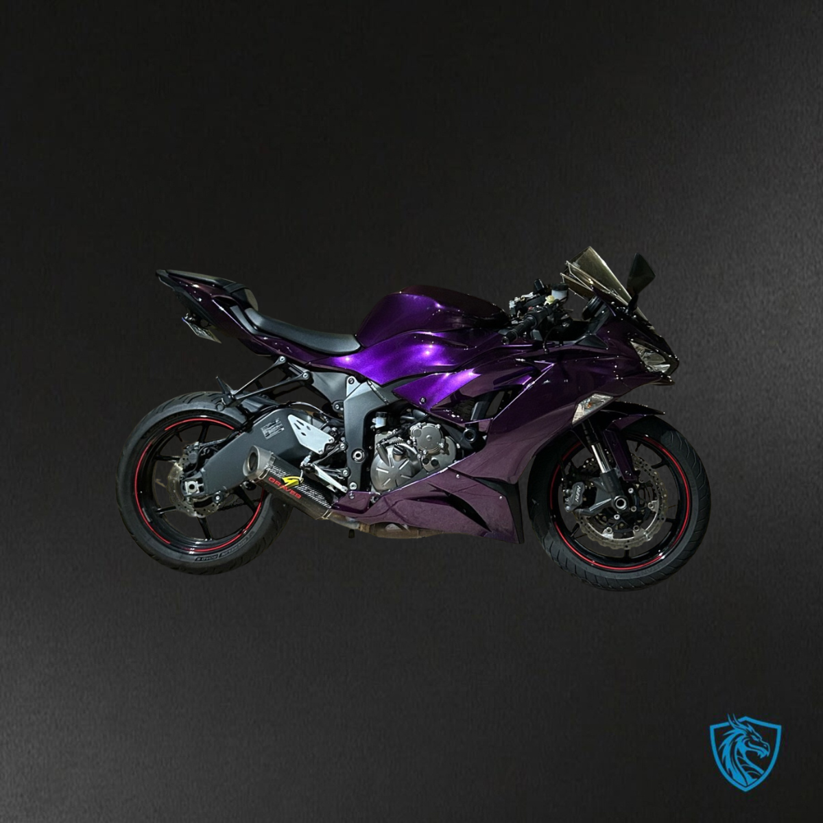 Kawasaki ZX6R (2019-2023) Gloss Purple & Black Split Fairings Kit - Aftermarket ABS Bodywork