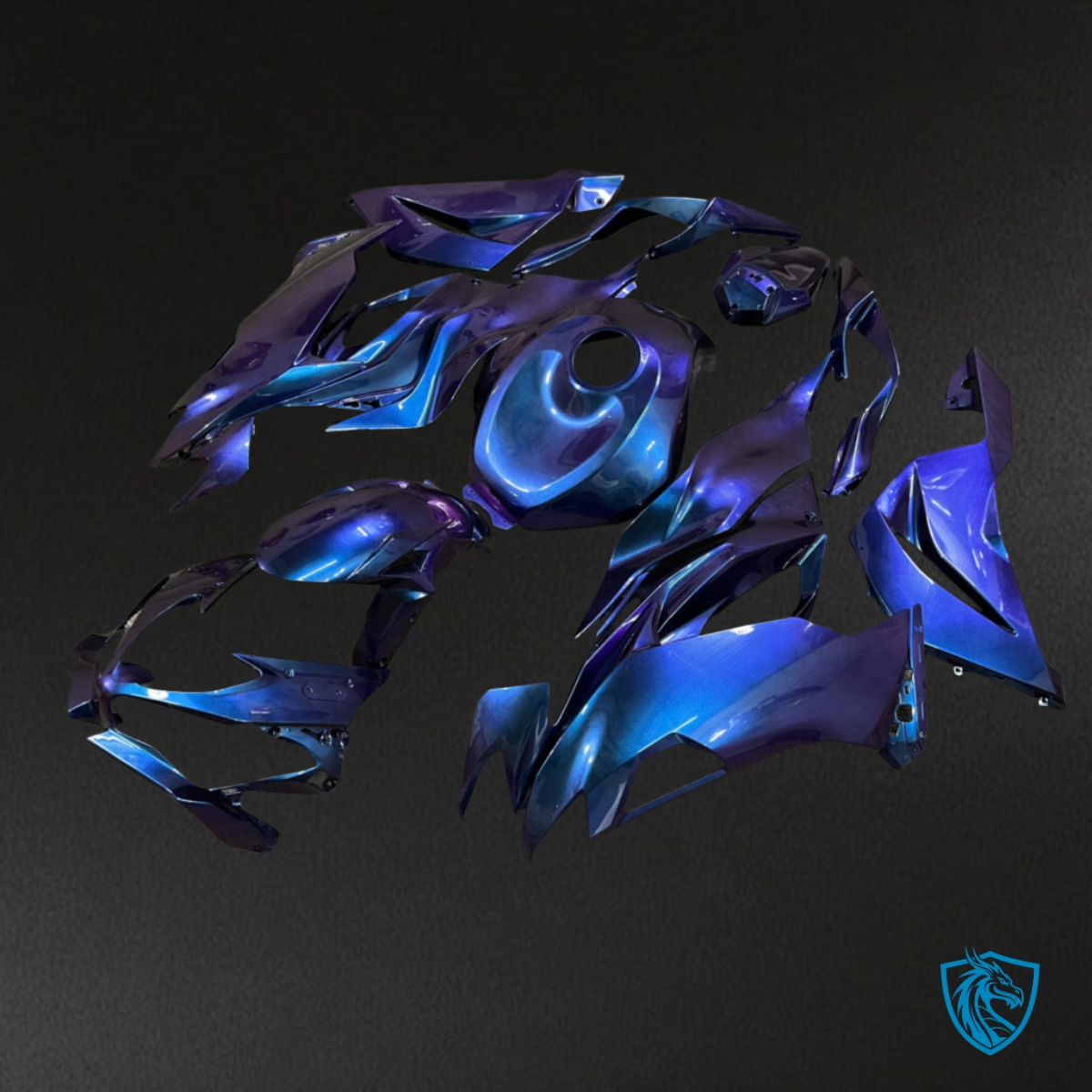 Kawasaki ZX6R (2019-2023) Gloss Purple & Blue - MERGEment Motorcycle Fairings Kit