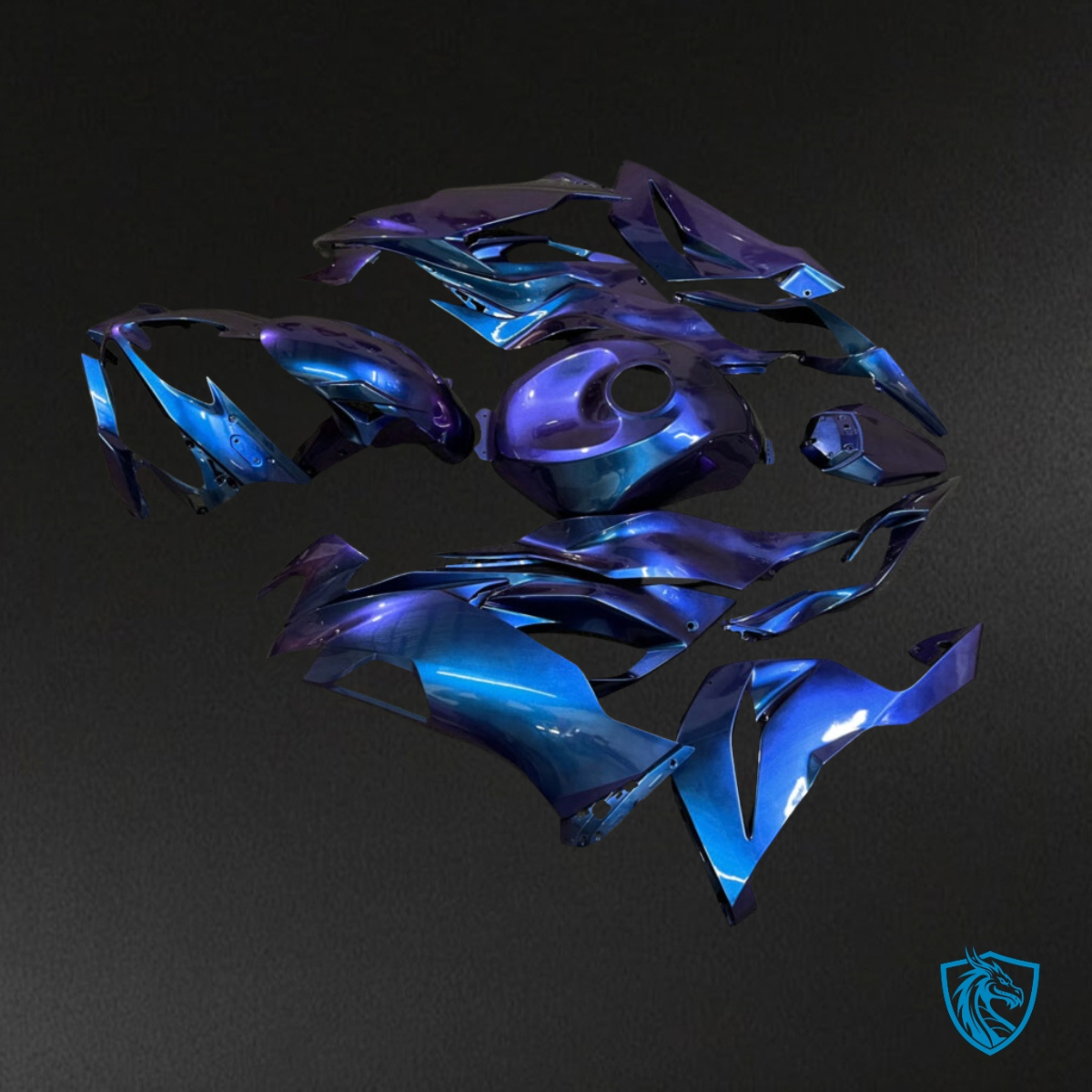 Kawasaki ZX6R (2019-2023) Gloss Purple & Blue - MERGEment Motorcycle Fairings Kit