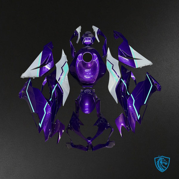 Kawasaki ZX6R (2019-2023) Gloss Purple, Gray & Coral Blue ABS Bodywork - Fairings Kit