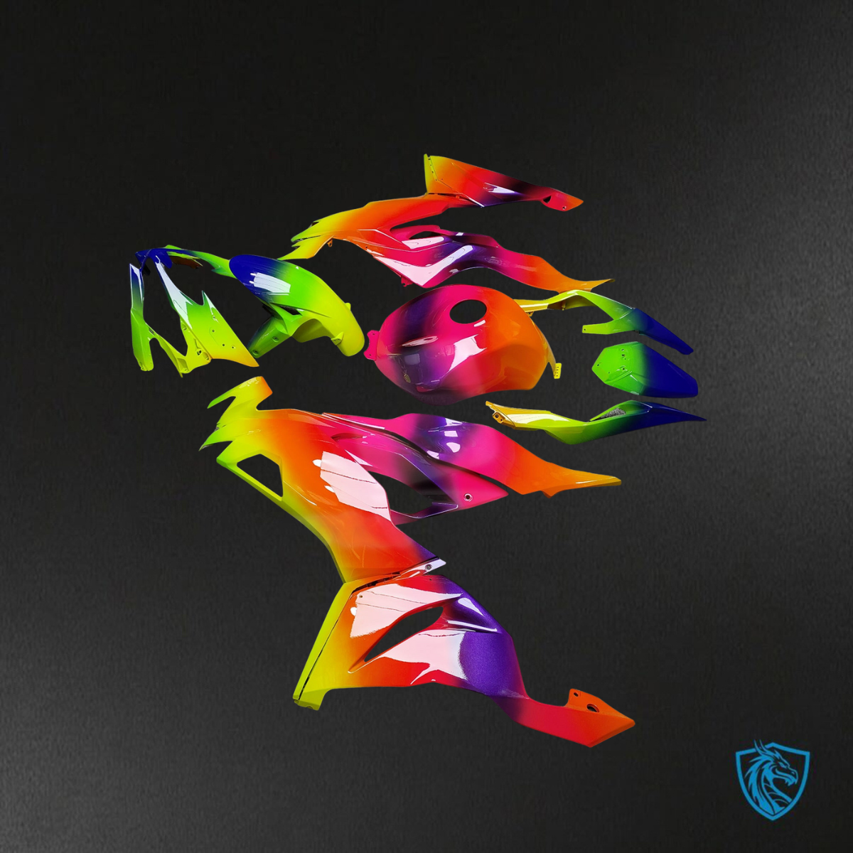Kawasaki ZX6R (2019-2023) Gloss Rainbow - Replacement Motorcycle Fairings Kit